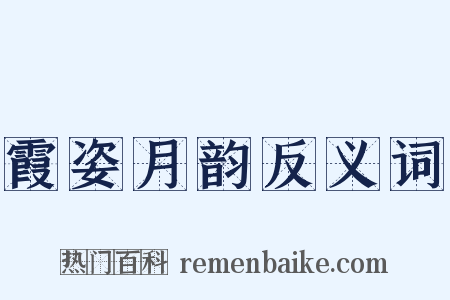 霞姿月韵反义词是什么意思的图片
